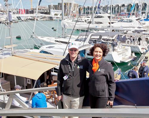 Peter Busfield and Michelle Khan at 2015 Auckland On Water Boat Show © Marine Industry Association .